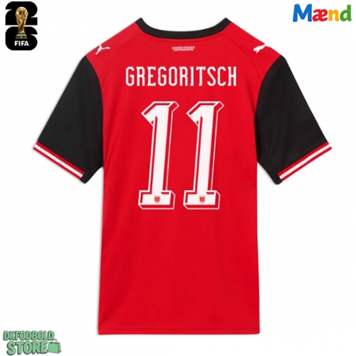 Østrig Michael Gregoritsch #11 Replika Hjemmebanetrøje VM 2026 Kortærmet